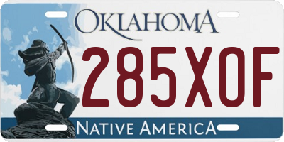 OK license plate 285XOF