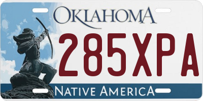 OK license plate 285XPA