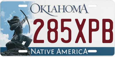 OK license plate 285XPB