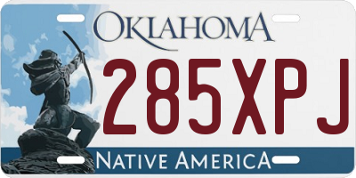 OK license plate 285XPJ