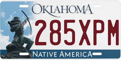 OK license plate 285XPM