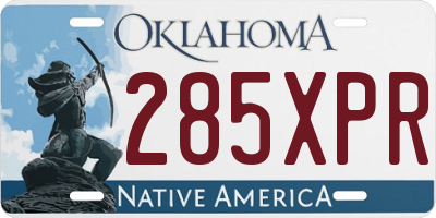 OK license plate 285XPR