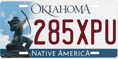 OK license plate 285XPU