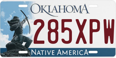 OK license plate 285XPW