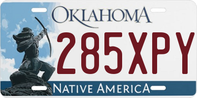 OK license plate 285XPY