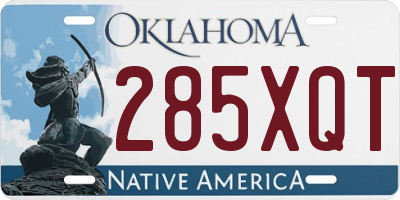 OK license plate 285XQT