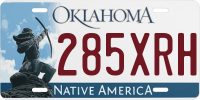 OK license plate 285XRH