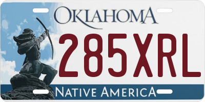 OK license plate 285XRL