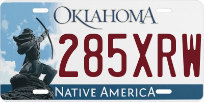 OK license plate 285XRW