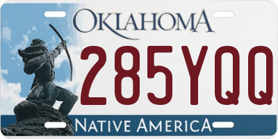 OK license plate 285YQQ