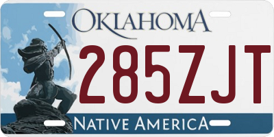 OK license plate 285ZJT