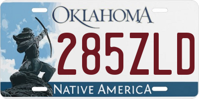 OK license plate 285ZLD