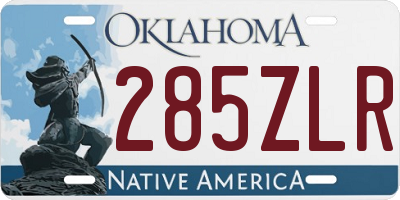 OK license plate 285ZLR