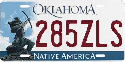 OK license plate 285ZLS