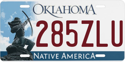 OK license plate 285ZLU