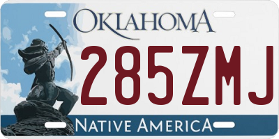 OK license plate 285ZMJ