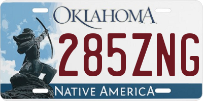 OK license plate 285ZNG