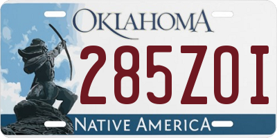 OK license plate 285ZOI