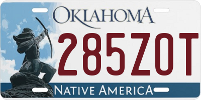 OK license plate 285ZOT