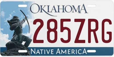 OK license plate 285ZRG