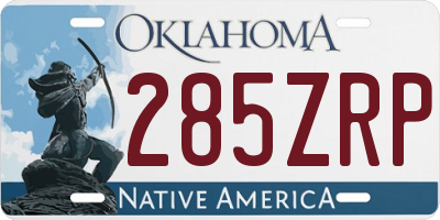 OK license plate 285ZRP