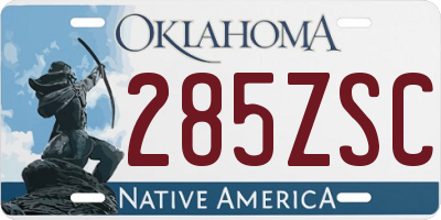 OK license plate 285ZSC