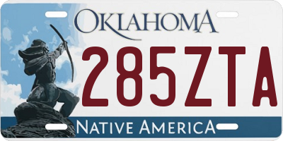 OK license plate 285ZTA