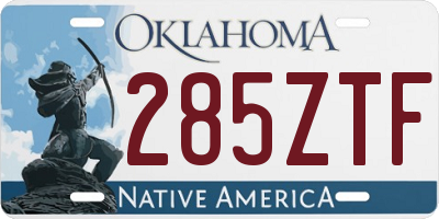 OK license plate 285ZTF