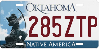 OK license plate 285ZTP