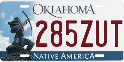 OK license plate 285ZUT