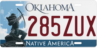 OK license plate 285ZUX