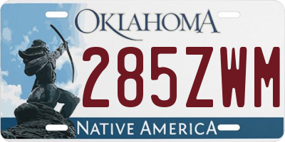 OK license plate 285ZWM