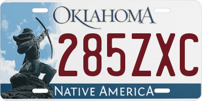 OK license plate 285ZXC