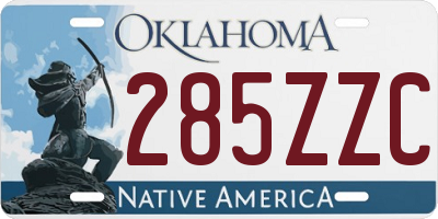 OK license plate 285ZZC