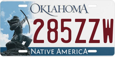 OK license plate 285ZZW