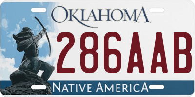OK license plate 286AAB