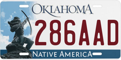 OK license plate 286AAD