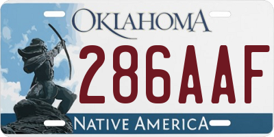 OK license plate 286AAF