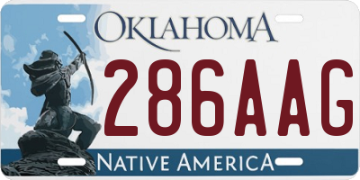 OK license plate 286AAG