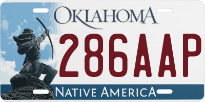 OK license plate 286AAP
