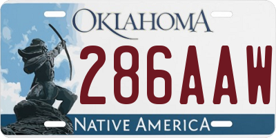 OK license plate 286AAW