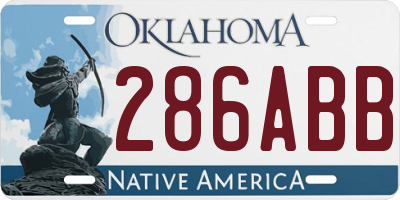 OK license plate 286ABB