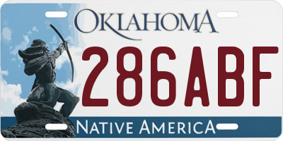 OK license plate 286ABF