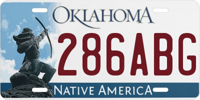 OK license plate 286ABG