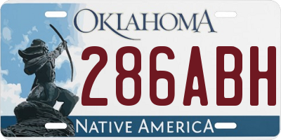 OK license plate 286ABH