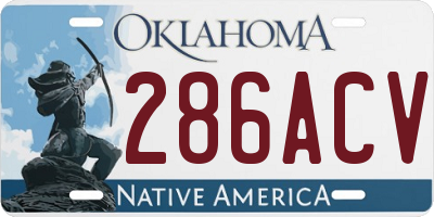 OK license plate 286ACV