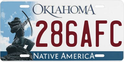 OK license plate 286AFC