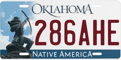 OK license plate 286AHE