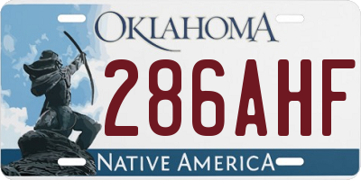 OK license plate 286AHF
