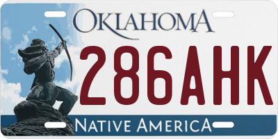 OK license plate 286AHK
